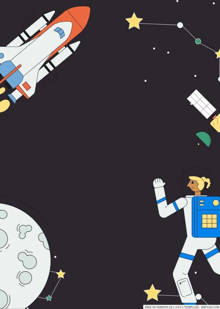 FREE Outer Space Explorers Birthday Canva Templates 2