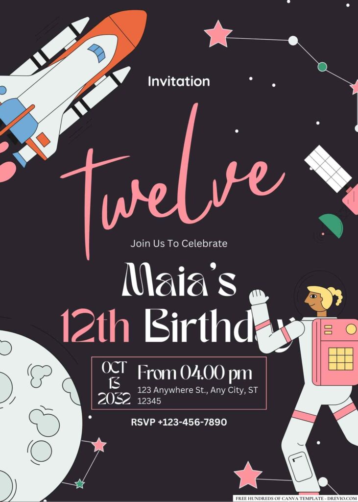 FREE Outer Space Birthday Invitations
