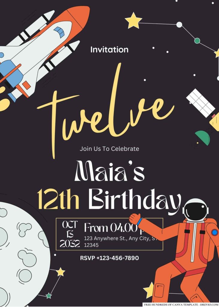 FREE Outer Space Birthday Invitations