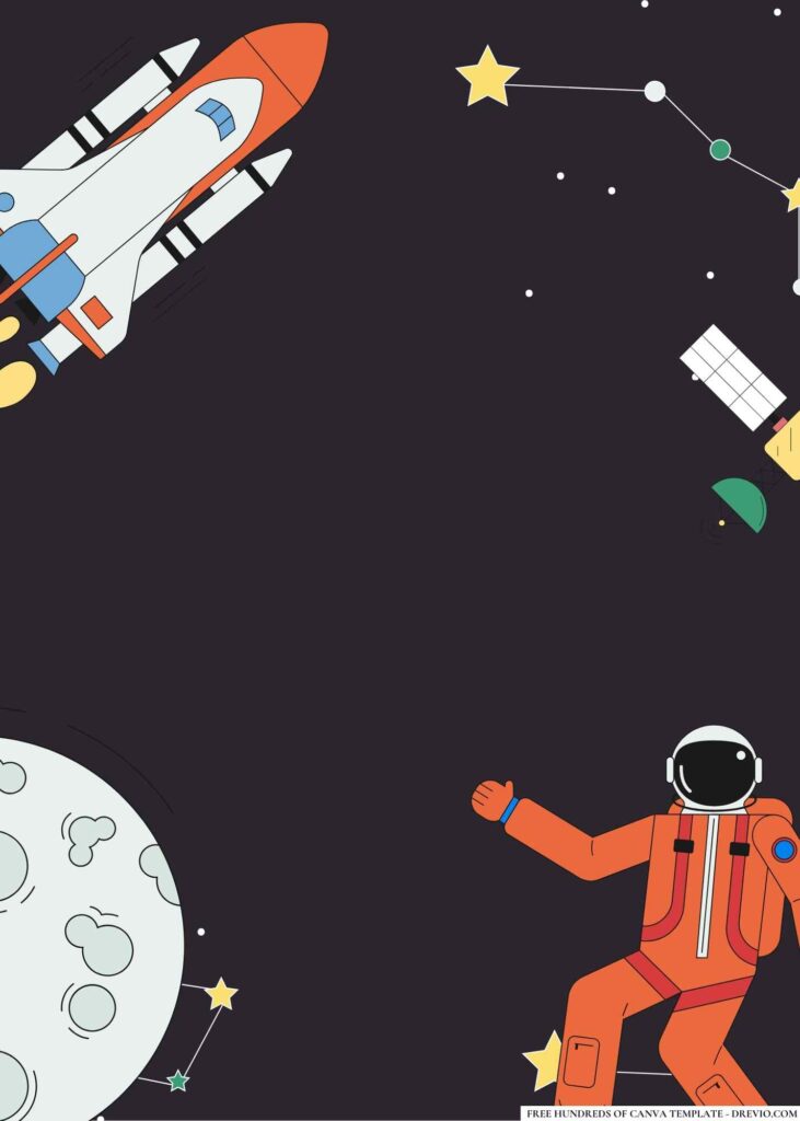 FREE Outer Space Explorers Birthday Canva Templates 6