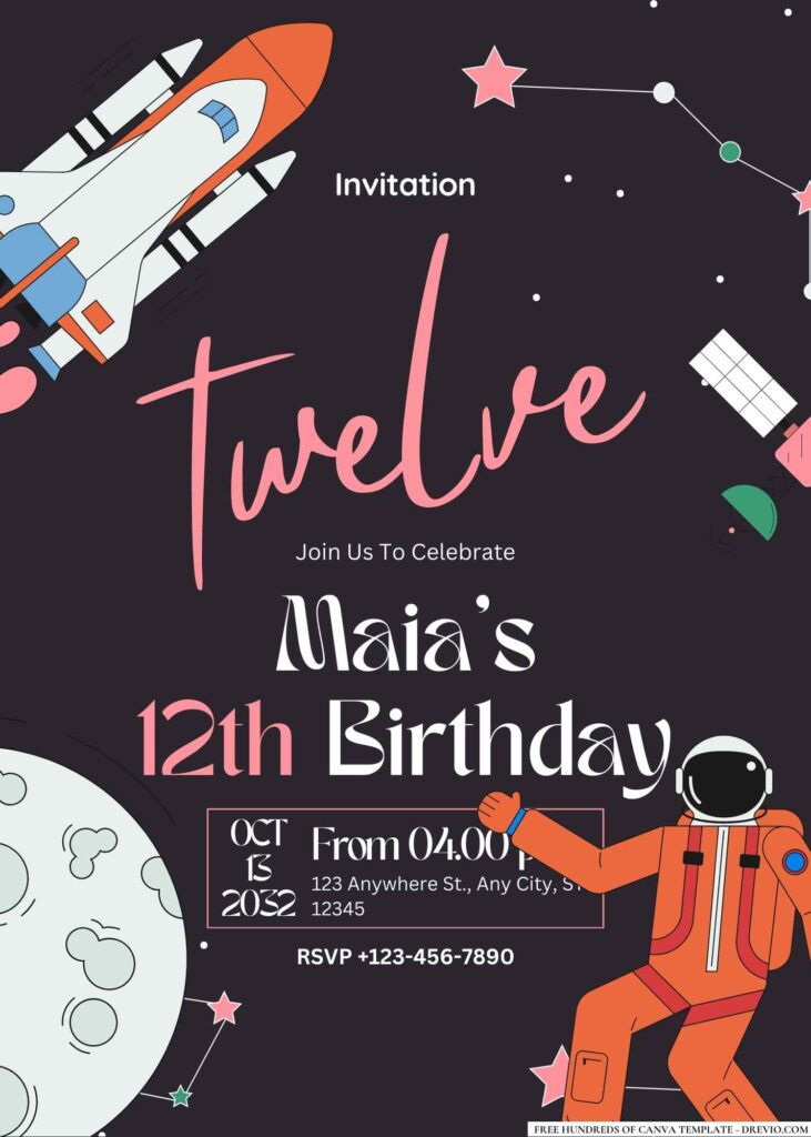 FREE Outer Space Birthday Invitations