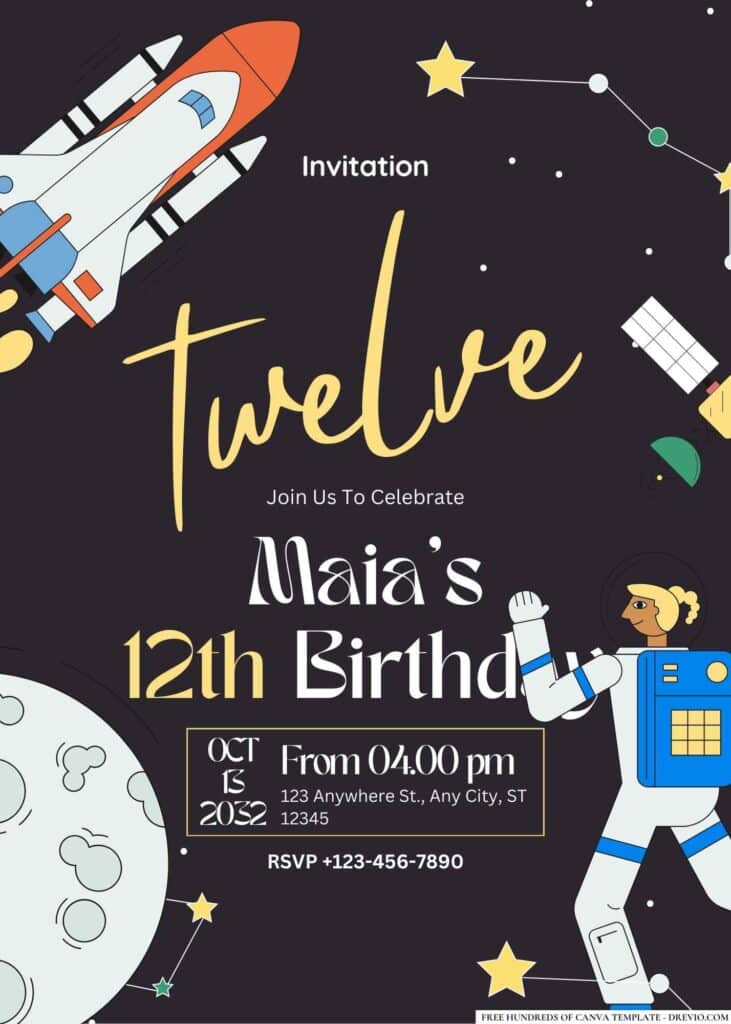 FREE Outer Space Birthday Invitations