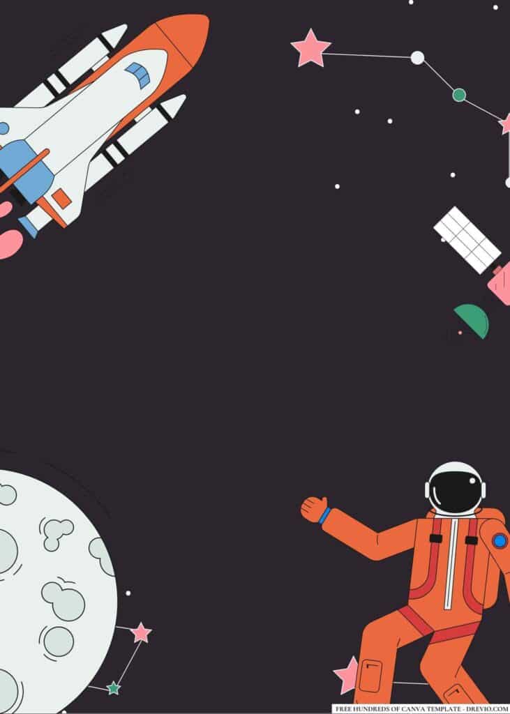 FREE Outer Space Explorers Birthday Canva Templates 8