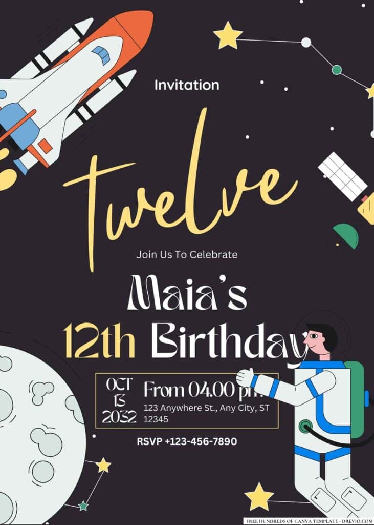 FREE Outer Space Birthday Invitations
