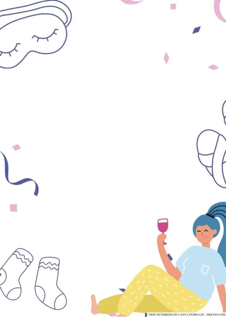 FREE Pajama Party Sleepover Birthday Canva Templates 10