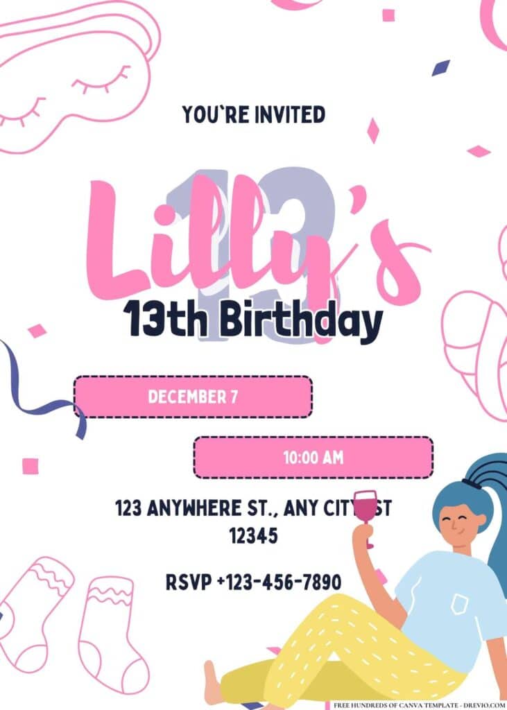 FREE Party Sleepover Birthday Invitations