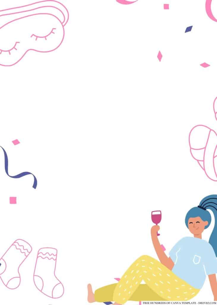 FREE Pajama Party Sleepover Birthday Canva Templates 12