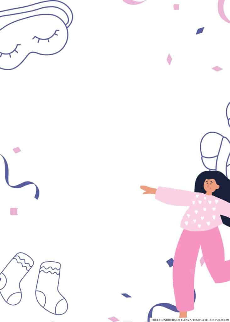 FREE Pajama Party Sleepover Birthday Canva Templates 2