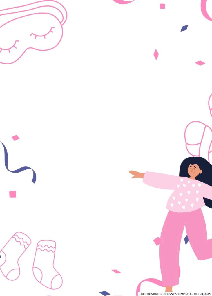 FREE Pajama Party Sleepover Birthday Canva Templates 4