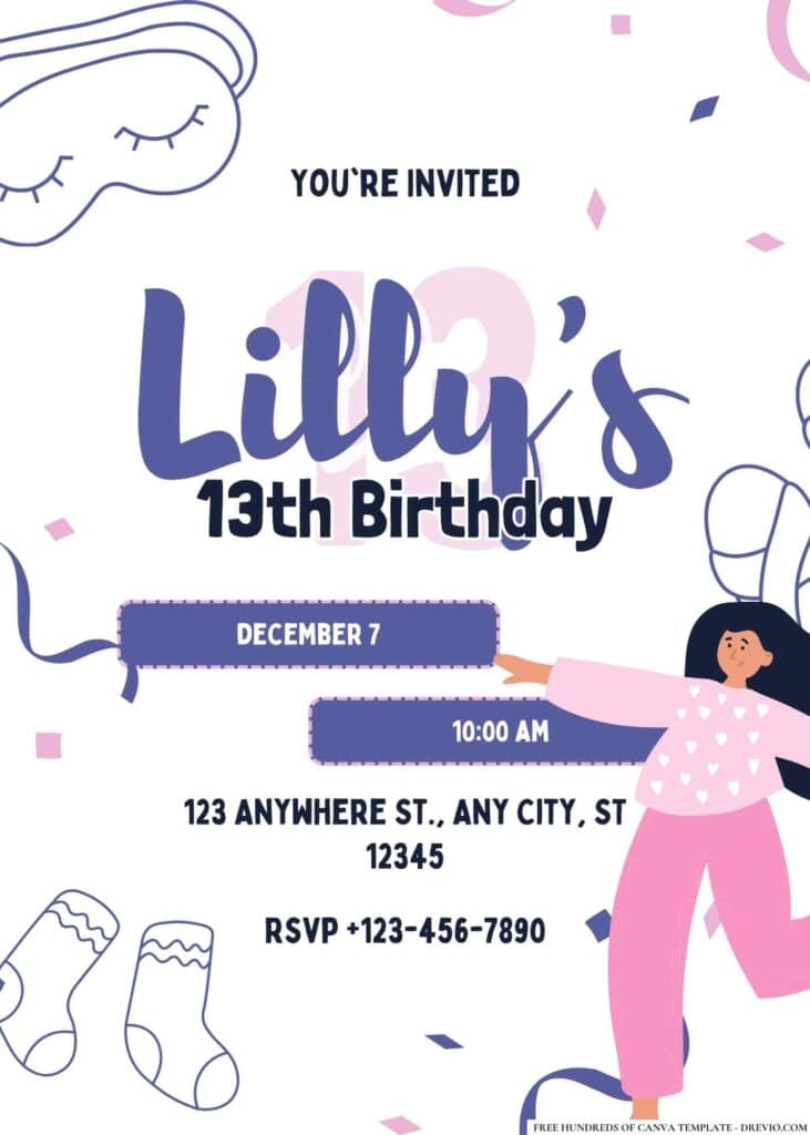 FREE Party Sleepover Birthday Invitations