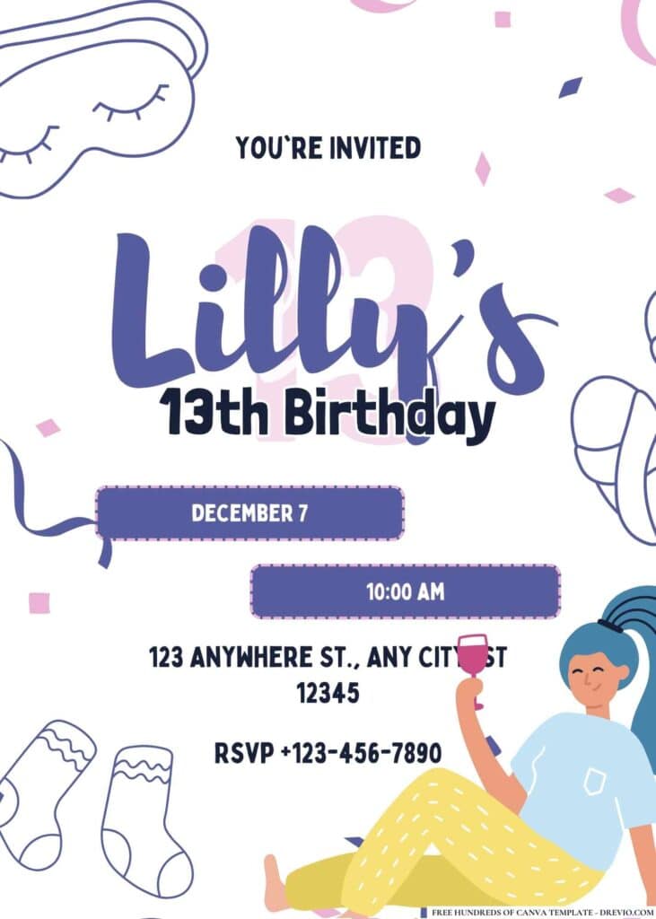 FREE Party Sleepover Birthday Invitations