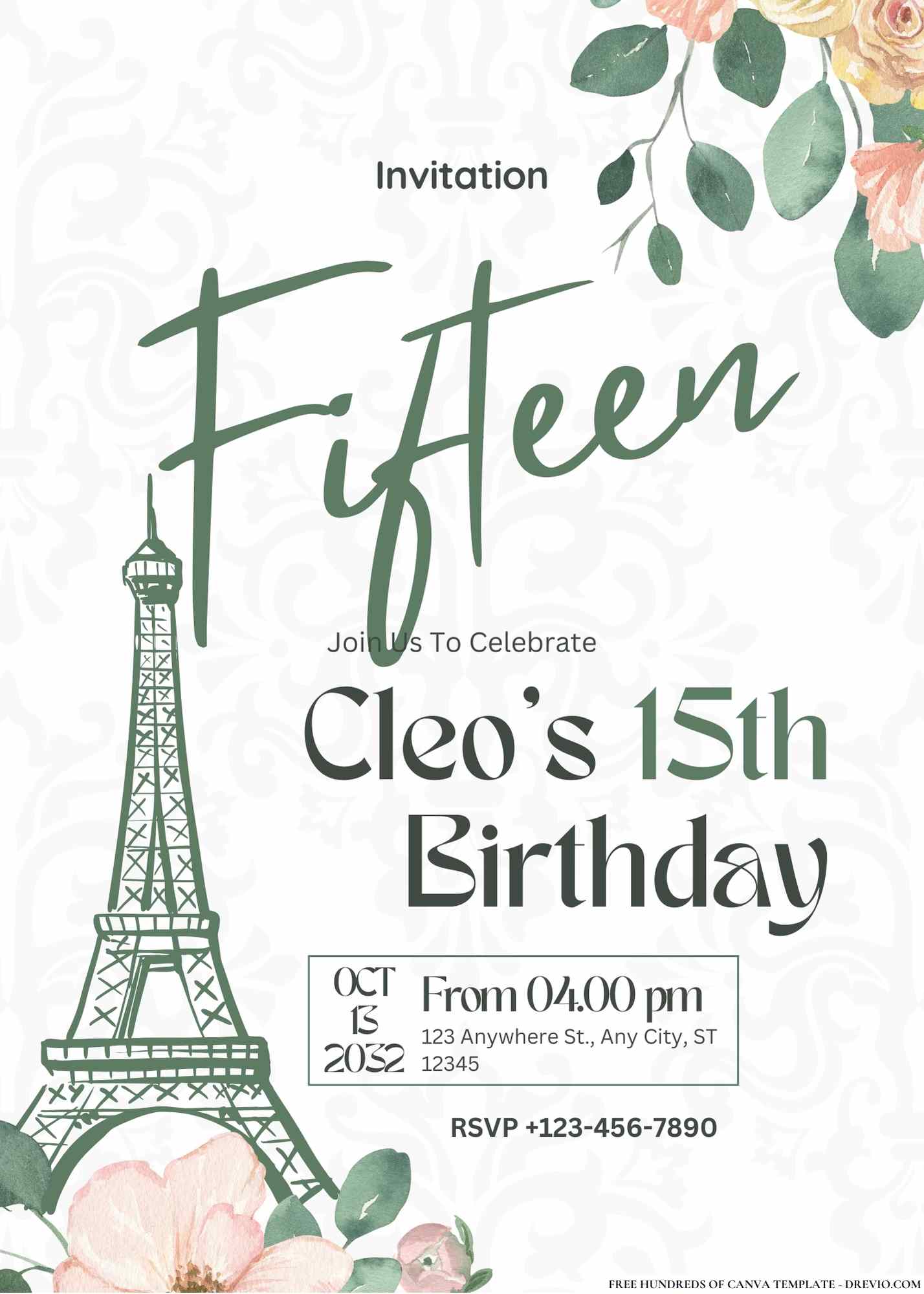 FREE Parisian Patisserie Birthday Invitations