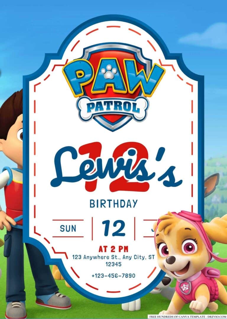 FREE Paw Patrol Birthday Invitations: