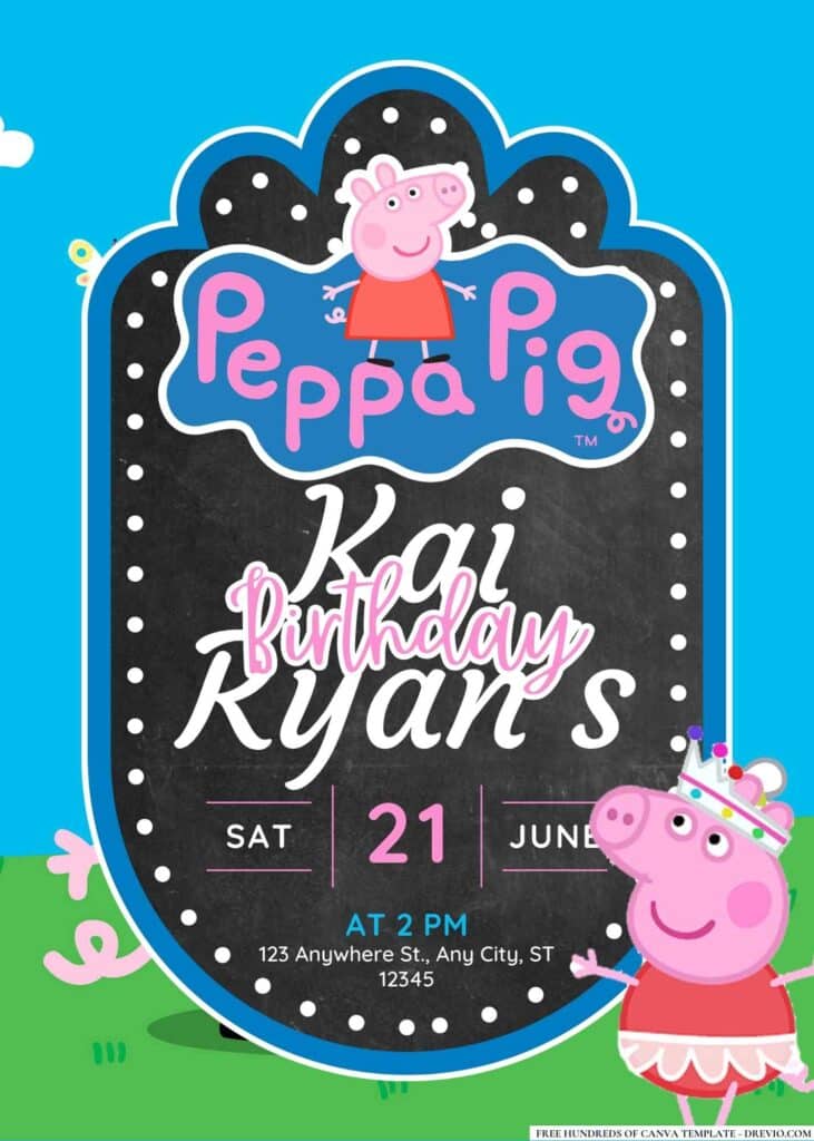 FREE Peppa Pig Birthday Invitations: