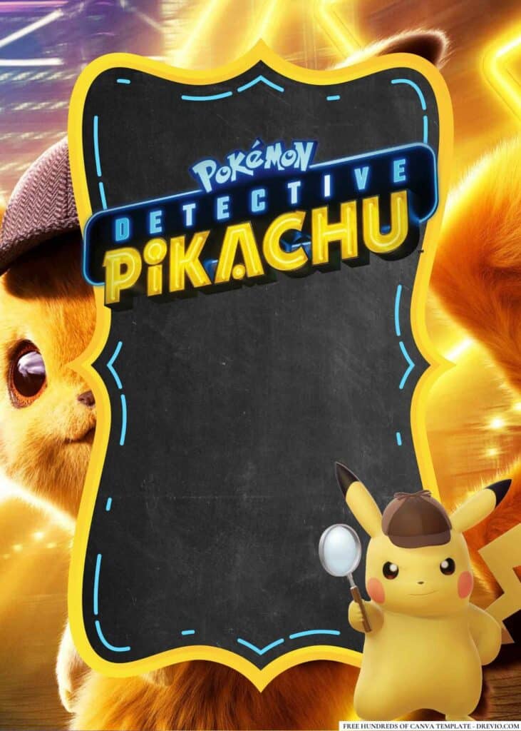 FREE Pikachu Birthday Canva Templates 12 1