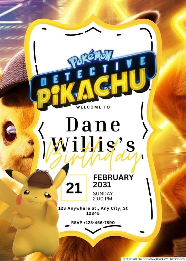 FREE Pikachu Birthday Invitations