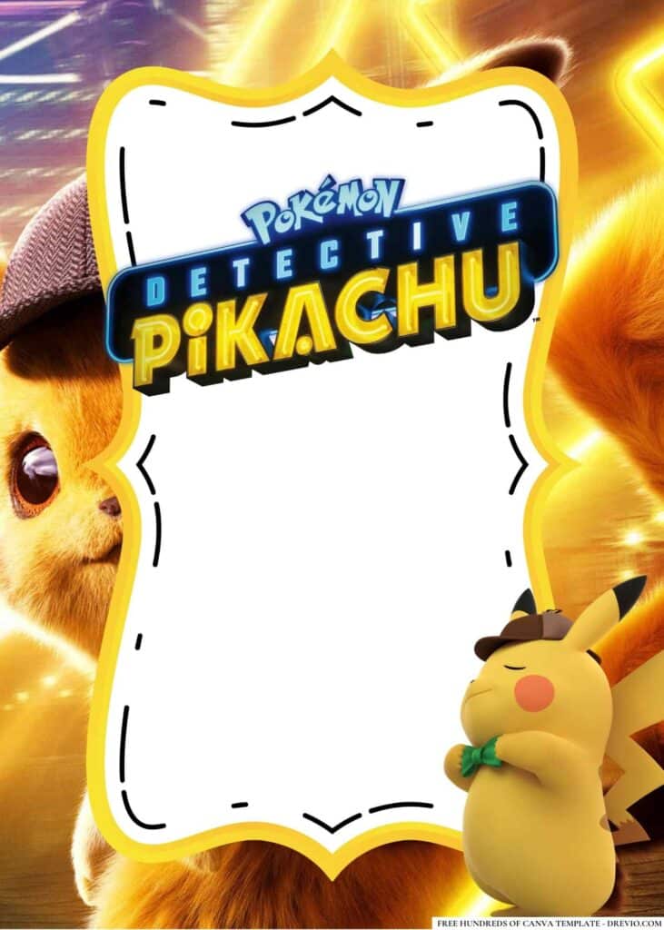 FREE Pikachu Birthday Canva Templates 18