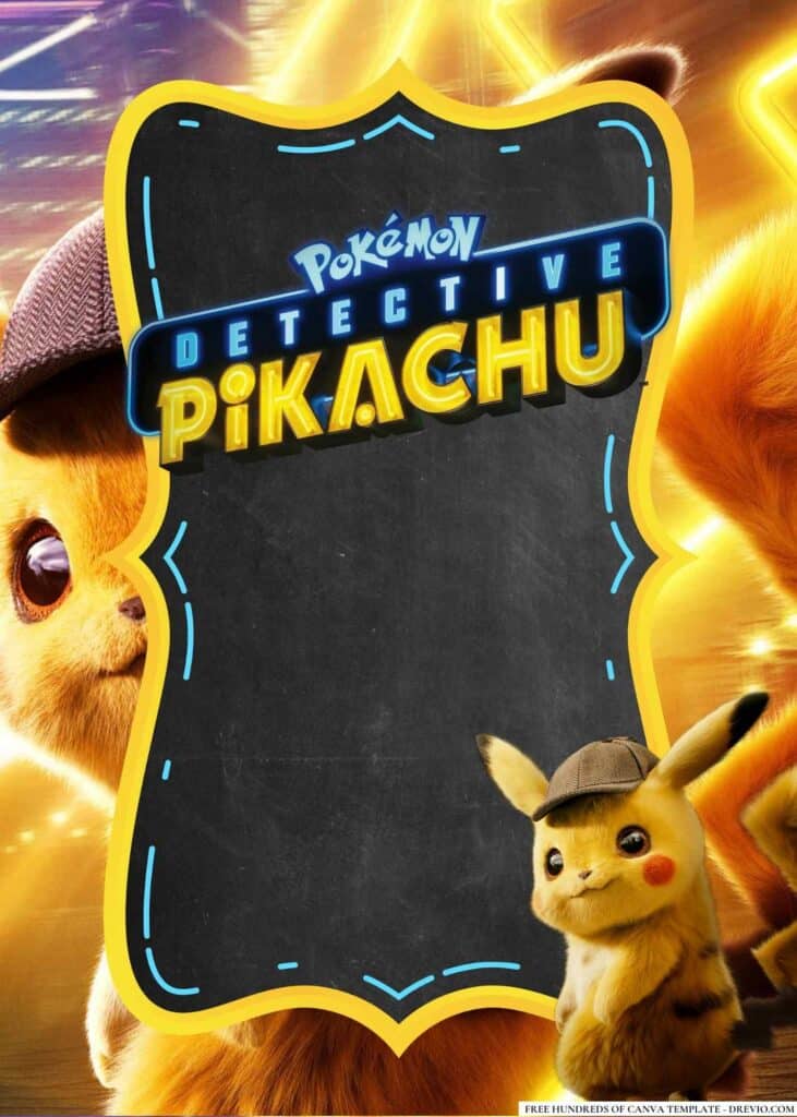 FREE Pikachu Birthday Canva Templates 4 1