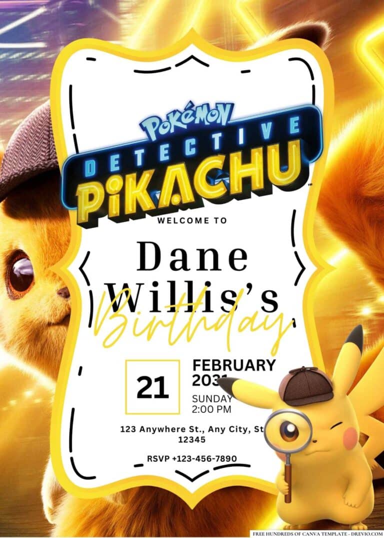 FREE Pikachu Birthday Invitations