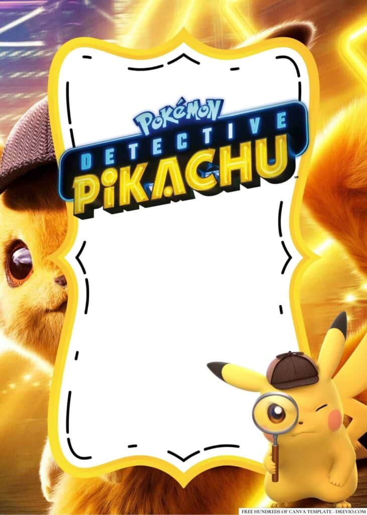 FREE Pikachu Birthday Canva Templates 6 1