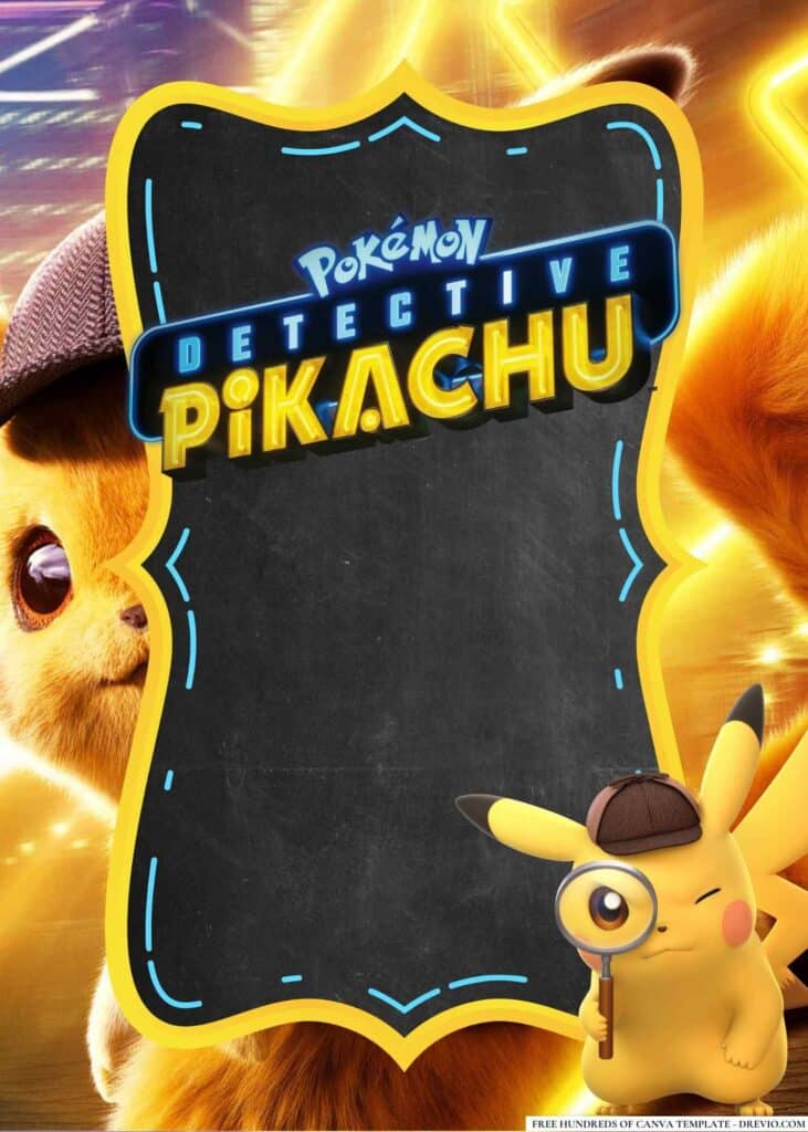 FREE Pikachu Birthday Canva Templates 8 1