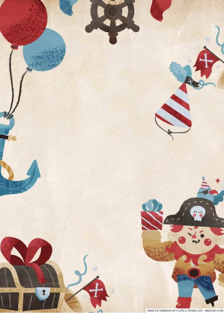 FREE Pirate Adventure Birthday Canva Templates 10