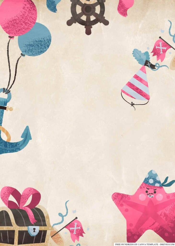FREE Pirate Adventure Birthday Canva Templates 16