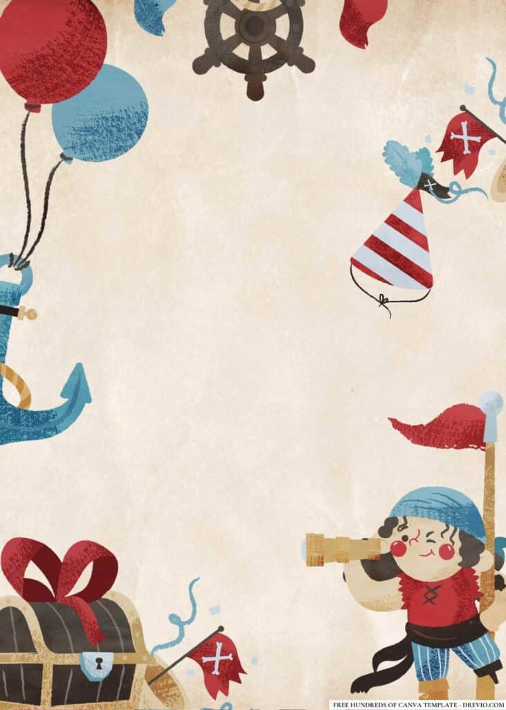 FREE Pirate Adventure Birthday Canva Templates 18