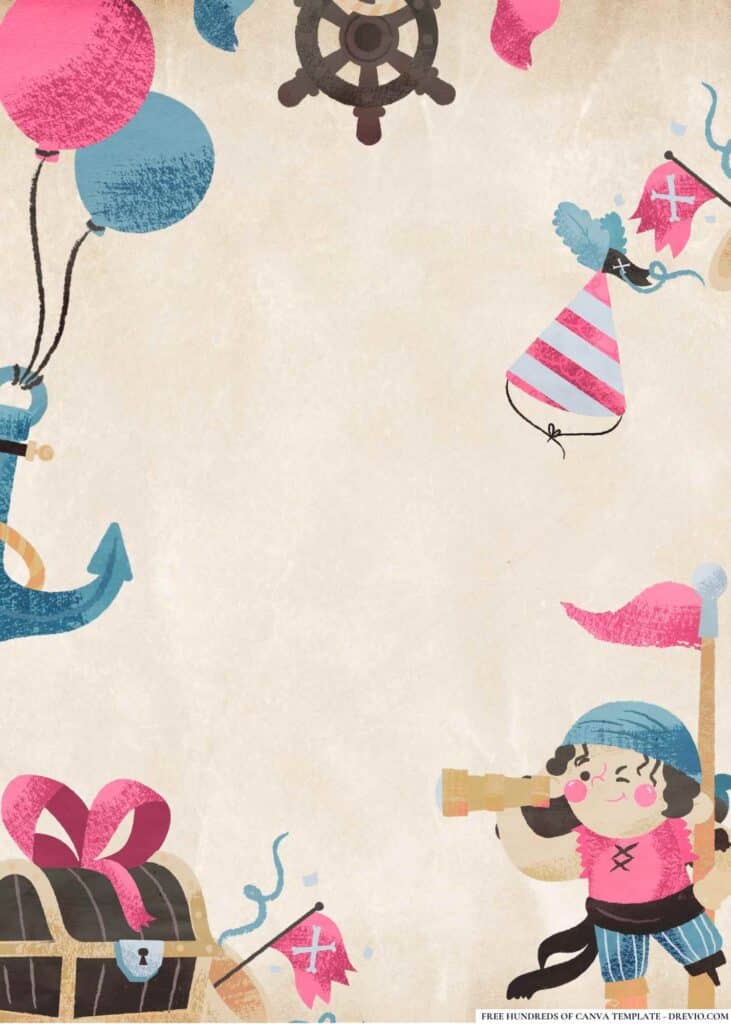FREE Pirate Adventure Birthday Canva Templates 20