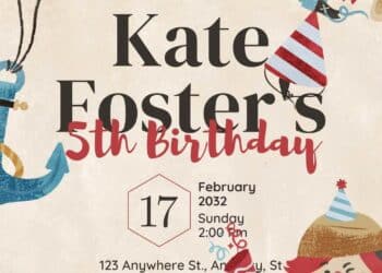 FREE Pirate Adventure Birthday Canva Templates