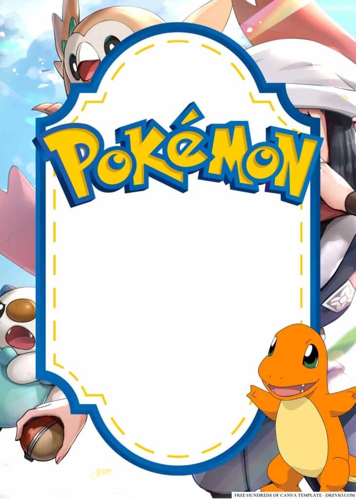 FREE Pokemon Birthday Canva Templates 10 1
