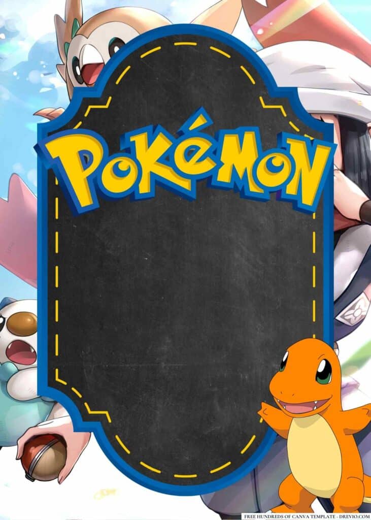 FREE Pokemon Birthday Canva Templates 12 1