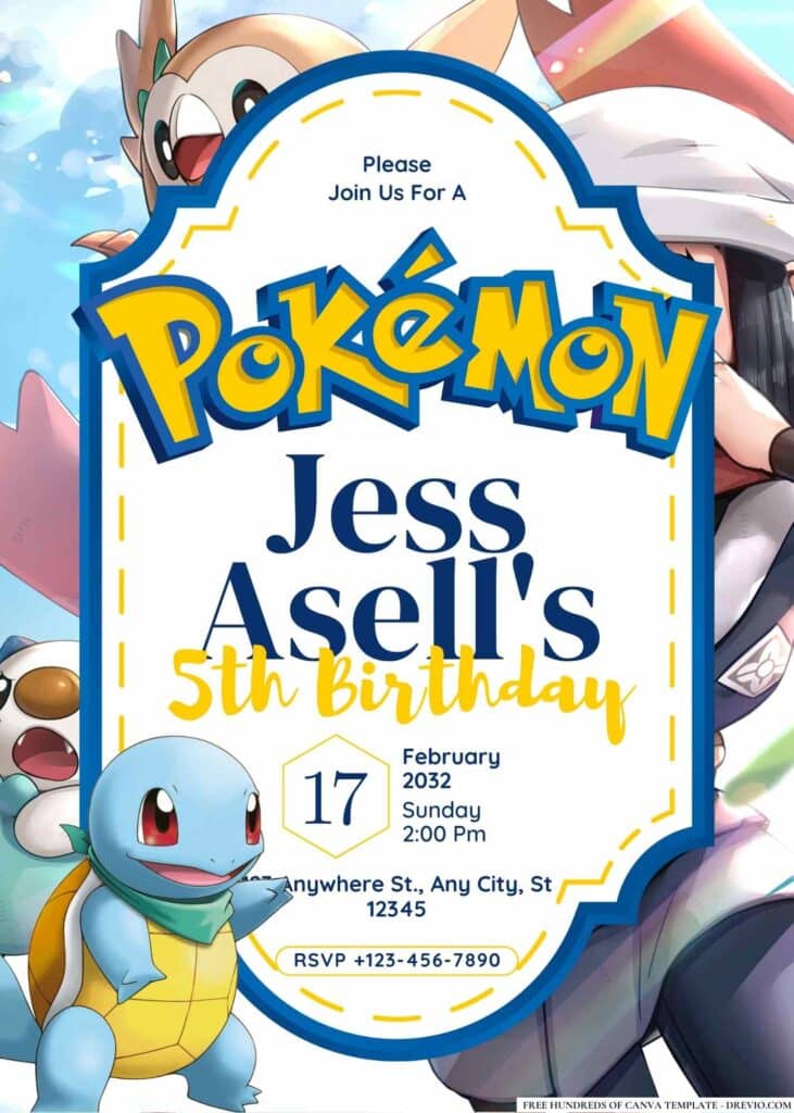FREE Pokemon Birthday Invitations