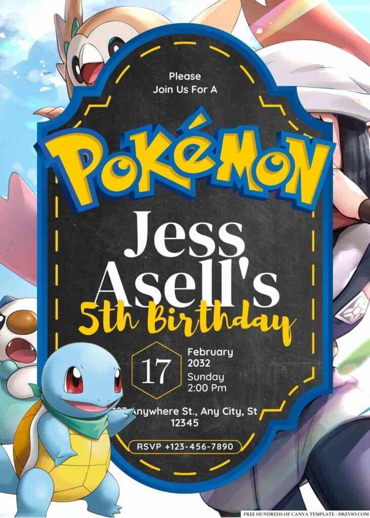 FREE Pokemon Birthday Invitations