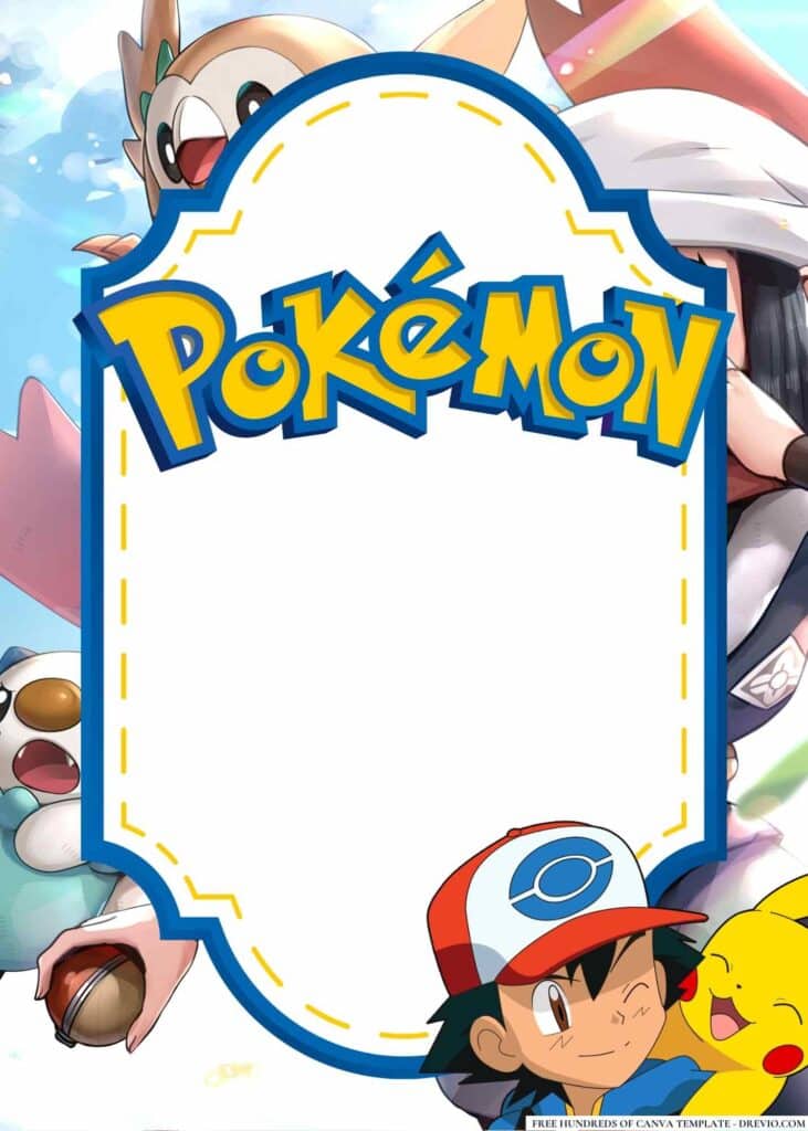 FREE Pokemon Birthday Canva Templates 2 1