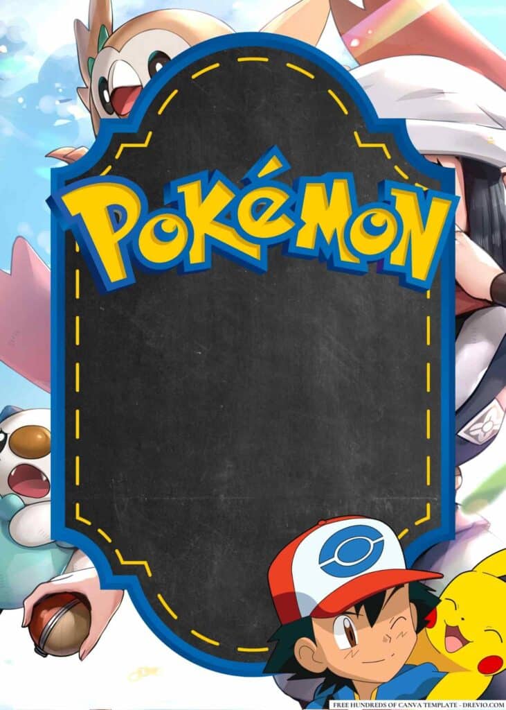 FREE Pokemon Birthday Canva Templates 4 1