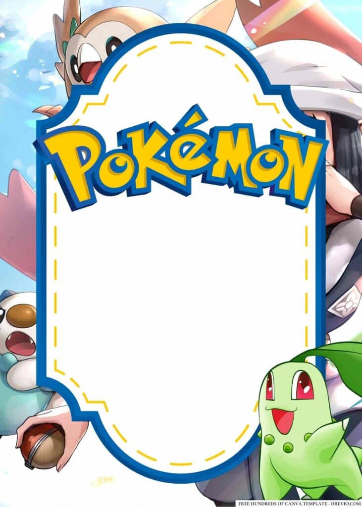 FREE Pokemon Birthday Canva Templates 6 1