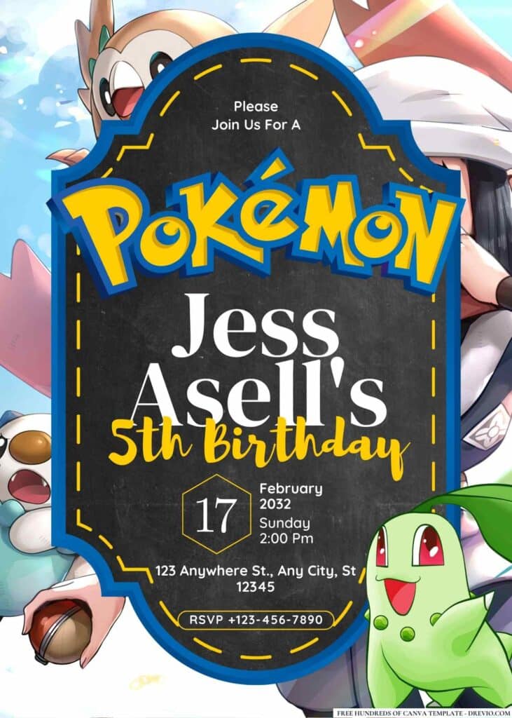 FREE Pokemon Birthday Invitations