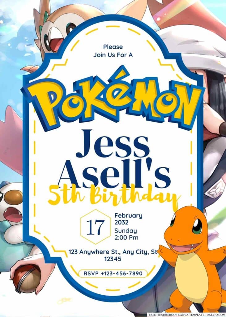 FREE Pokemon Birthday Invitations
