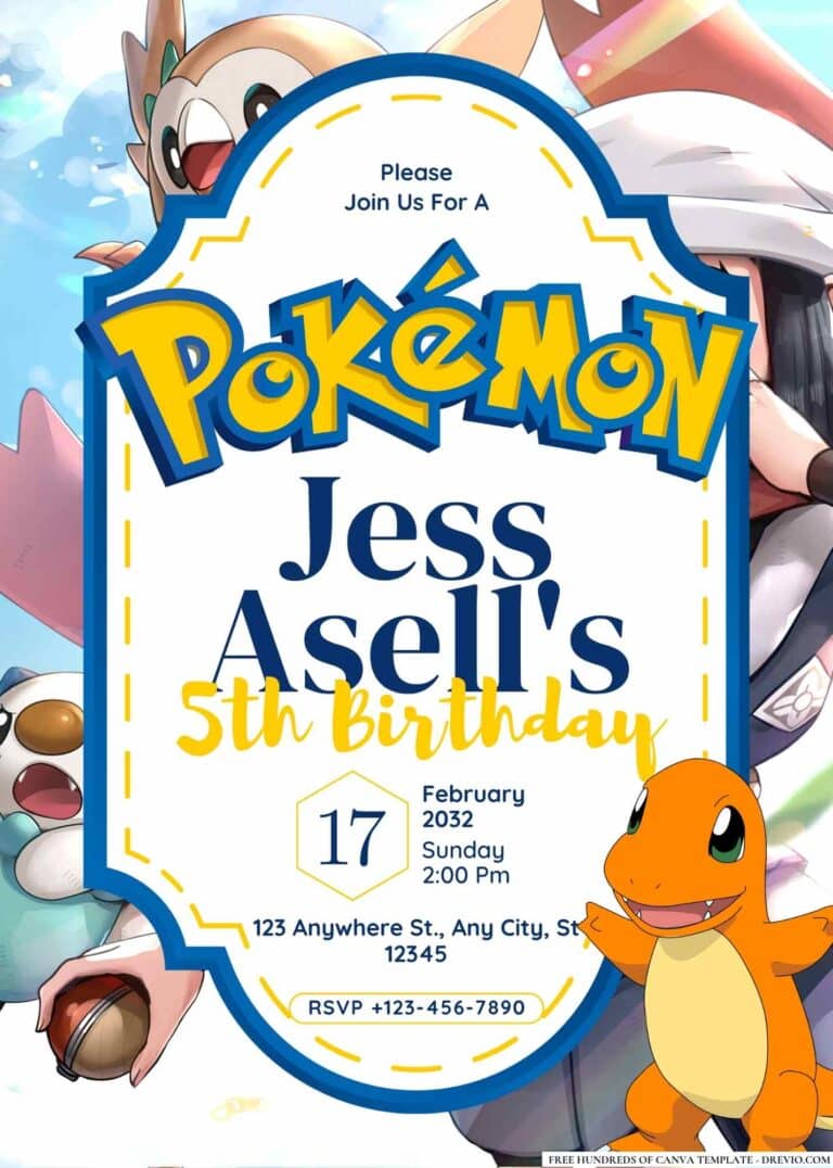 FREE Pokemon Birthday Invitations