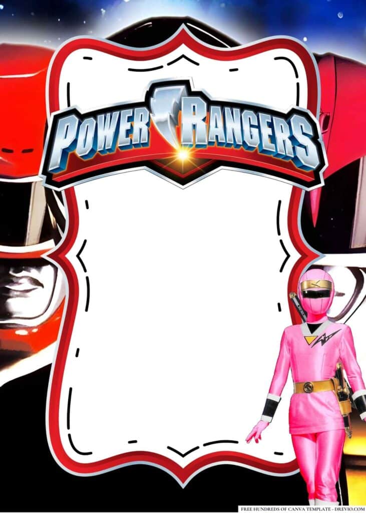 FREE Power Rangers Birthday Canva Templates 10