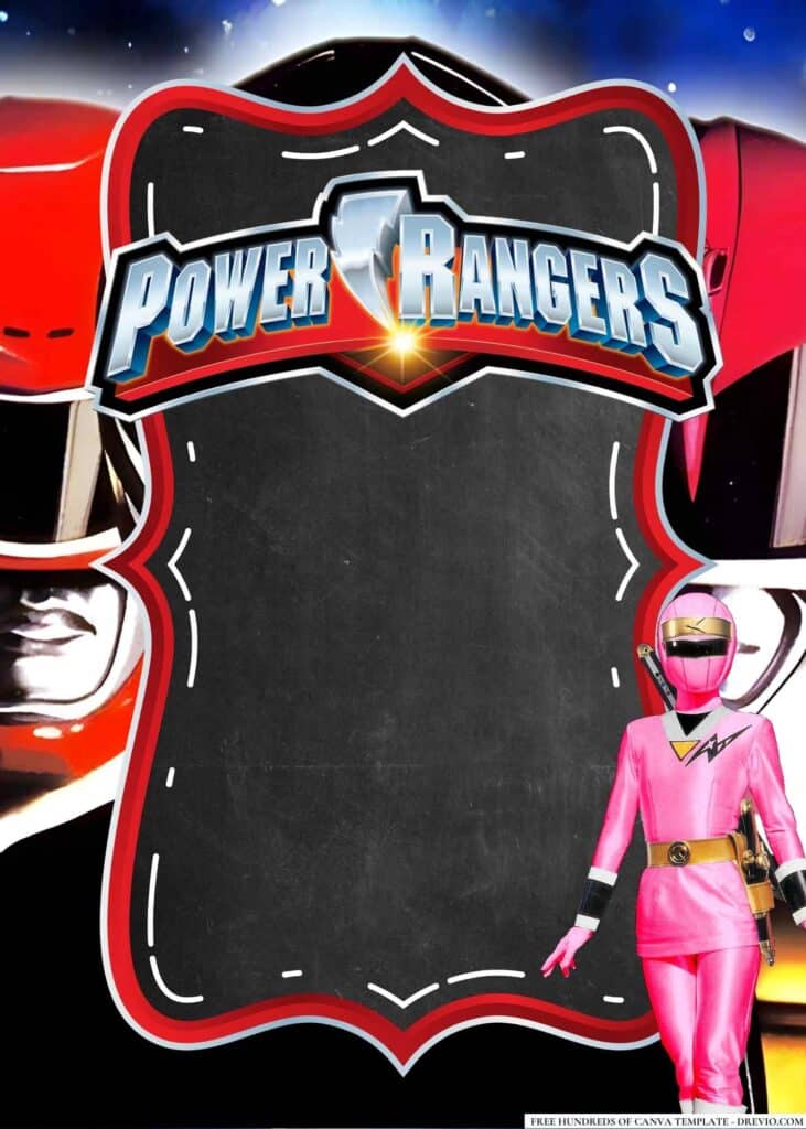 FREE Power Rangers Birthday Canva Templates 12