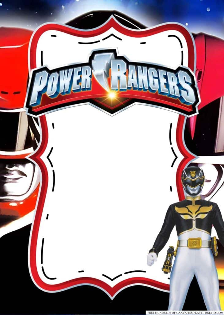 FREE Power Rangers Birthday Canva Templates 14
