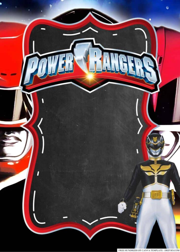 FREE Power Rangers Birthday Canva Templates 16