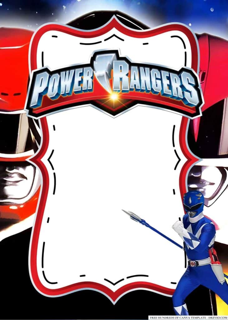 FREE Power Rangers Birthday Canva Templates 18