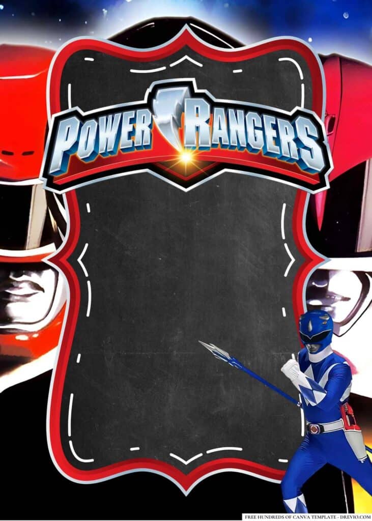 FREE Power Rangers Birthday Canva Templates 20
