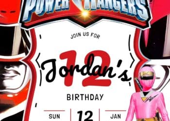 FREE Power Rangers Birthday Invitations