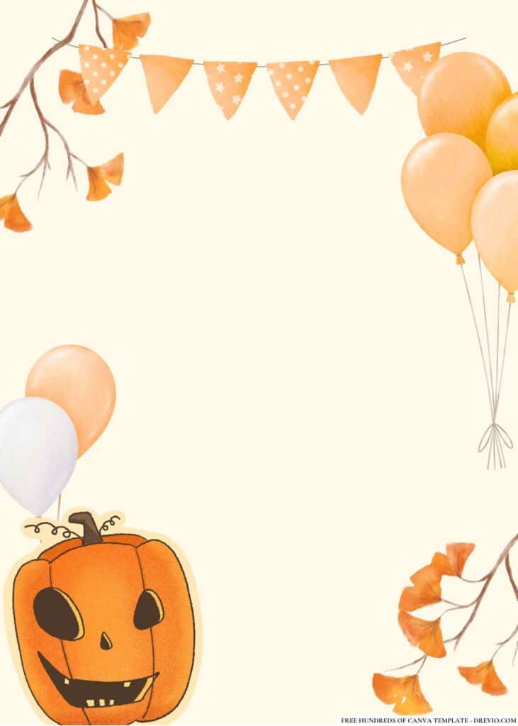 FREE Pumpkin Birthday Canva Templates 10