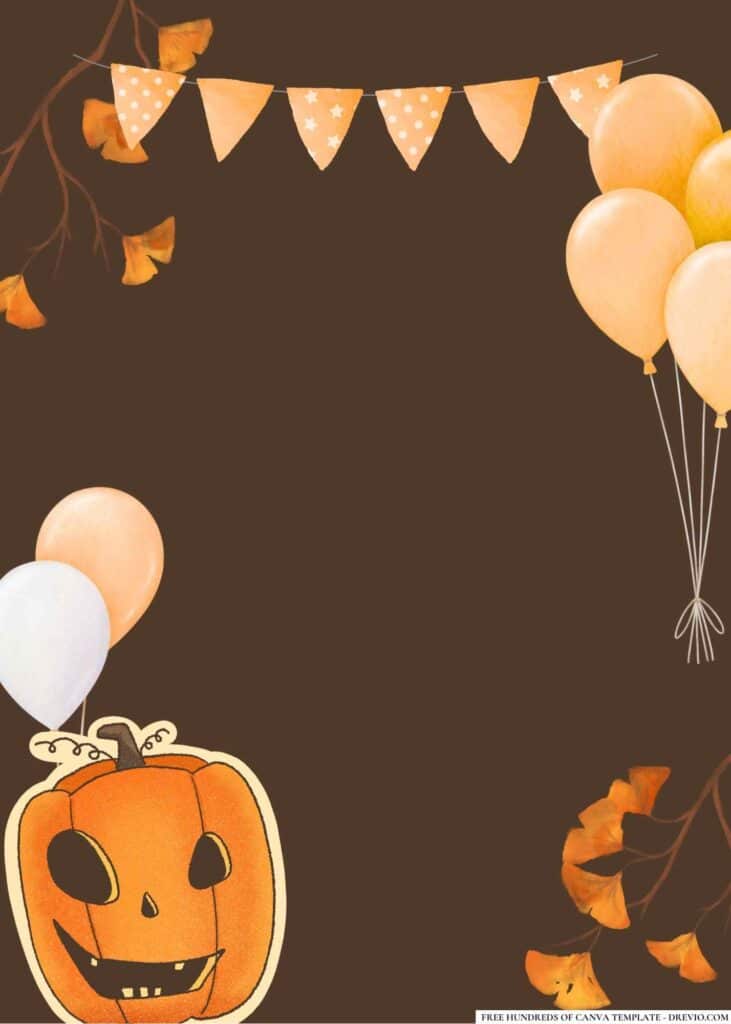 FREE Pumpkin Birthday Canva Templates 12
