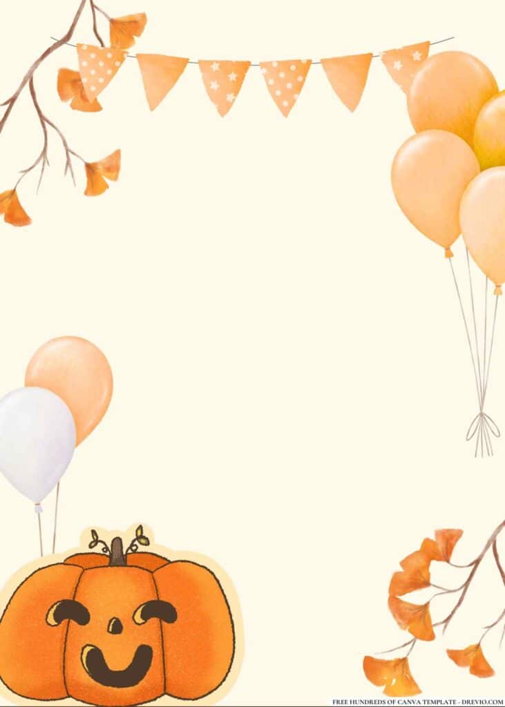 FREE Pumpkin Birthday Canva Templates 14